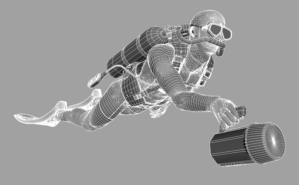 3d model of the diver