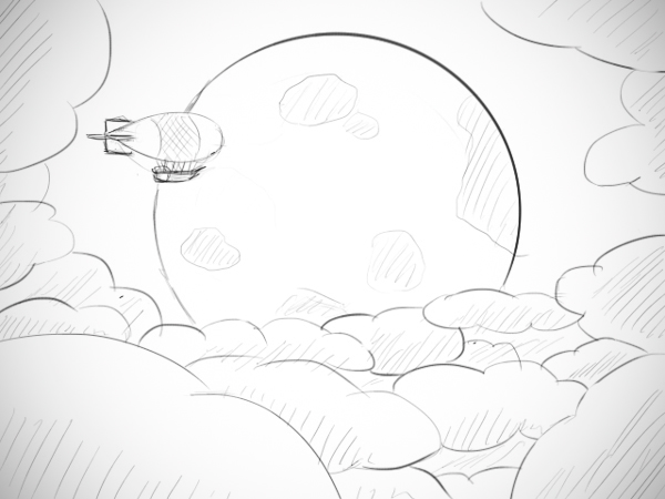 Galeria Kaufhof Christmas campaign- first sketch of the moon