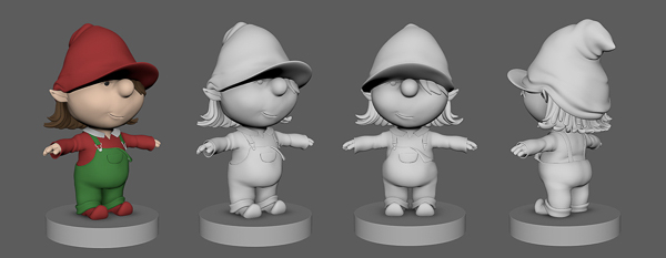 basic 3d-model of the elf